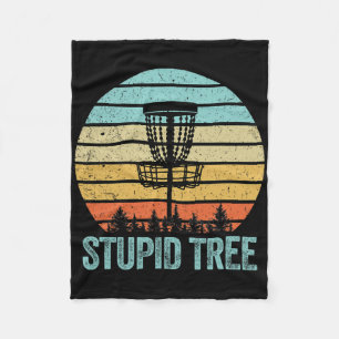Disc Golf Shirt Funny Stupid Tree Retro Disc Golf Fleece Blanket