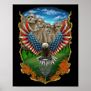 Disc Golf Shirts For Men Patriotic Disc Golf Shirt Poster