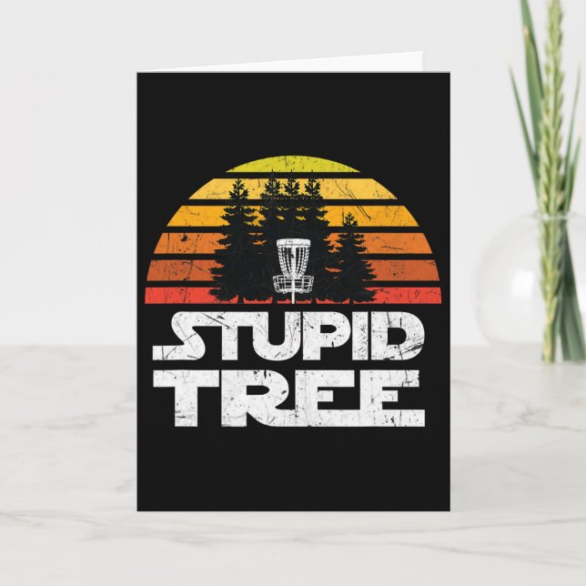 Disc Golf Shirts For Men Stupid Tree Frisbee Golf  Card (Front)