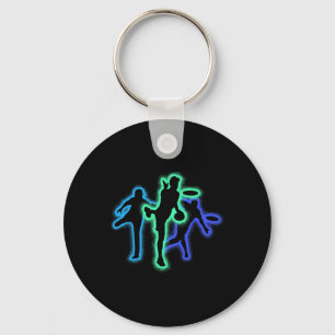 Disc Golf Silhouettes Children Men Boys Disc Golfe Key Ring