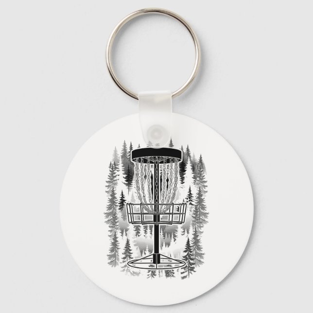 Disc Golf Sket Forest Course Funny Woods Golfer Tr Key Ring (Front)