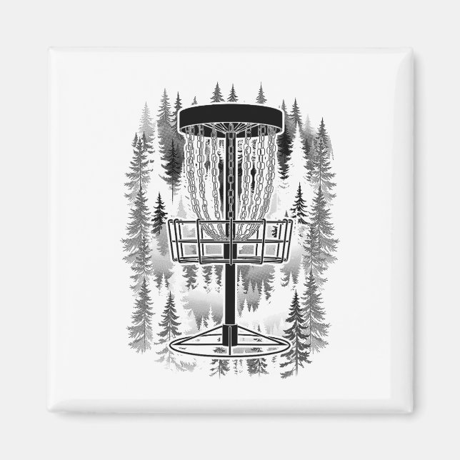 Disc Golf Sket Forest Course Funny Woods Golfer Tr Magnet (Front)