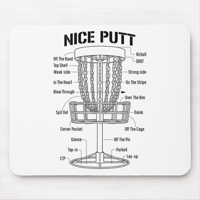 Disc Golf Sket Nice Putt Funny Putting Jargon Diag Mouse Pad (Front)