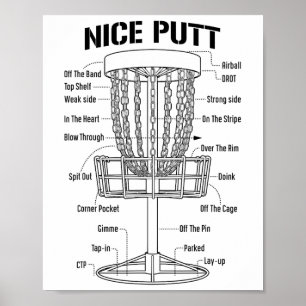 Disc Golf Sket Nice Putt Funny Putting Jargon Diag Poster