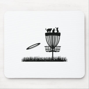 Disc Golf Sket With Cats - Disc Golfer Funny Disc Mouse Pad