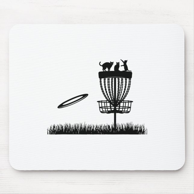 Disc Golf Sket With Cats - Disc Golfer Funny Disc  Mouse Pad (Front)
