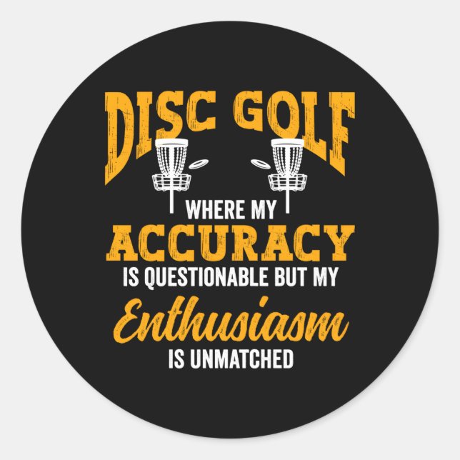 Disc Golf Sport Frisbee Player Flying Disc Basket  Classic Round Sticker (Front)