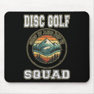 Disc Golf Squad Grip It And Rip Funny Retro Vintag Mouse Pad
