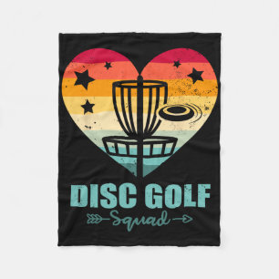 Disc Golf Squad Vintage Heart Funny Disc Golf Play Fleece Blanket