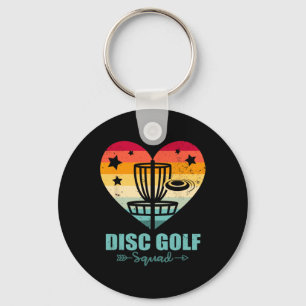 Disc Golf Squad Vintage Heart Funny Disc Golf Play Key Ring