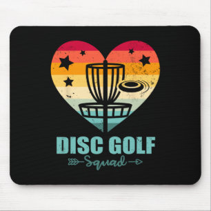Disc Golf Squad Vintage Heart Funny Disc Golf Play Mouse Pad