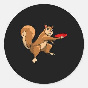 Disc Golf Squirrel - Frolf Frisbee Golf Disc  Classic Round Sticker