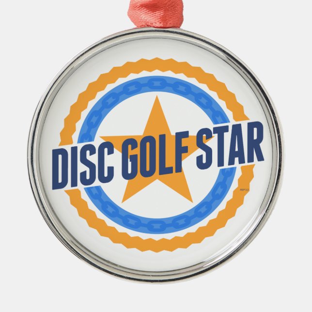 Disc Golf Star Metal Tree Decoration (Front)