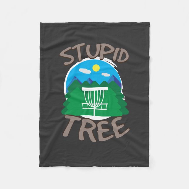 Disc Golf - Stupid Tree Fleece Blanket (Front)