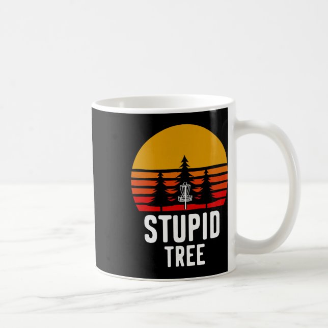 Disc Golf Stupid Tree Funny Frisbee Sport  Coffee Mug (Right)