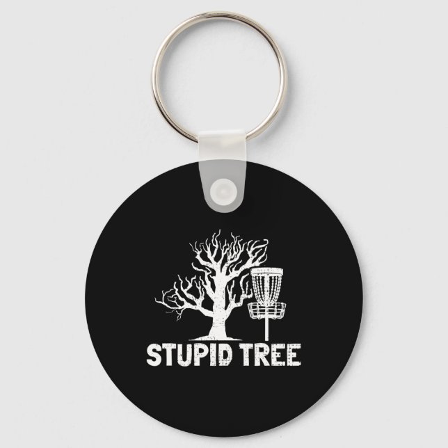 Disc Golf Stupid Tree Noun Dictionary Gifts Midran Key Ring (Front)