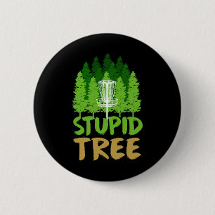 Disc Golf Stupid Trees Retro Frisbee Funny Sports 6 Cm Round Badge
