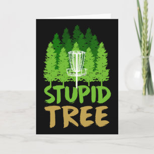 Disc Golf Stupid Trees Retro Frisbee Funny Sports Card