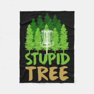 Disc Golf Stupid Trees Retro Frisbee Funny Sports  Fleece Blanket