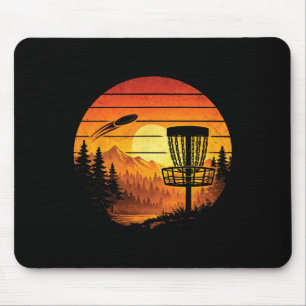 Disc Golf Sunset Sket Landscape Cool Frisbee Playe Mouse Pad