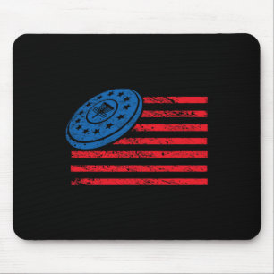 Disc Golf T Shirt usa Flag Disc Golf' For Men And Mouse Pad