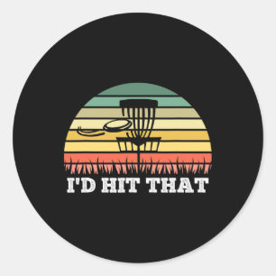 Disc Golf Tee For Men Women Funny Frisbee Golf Classic Round Sticker