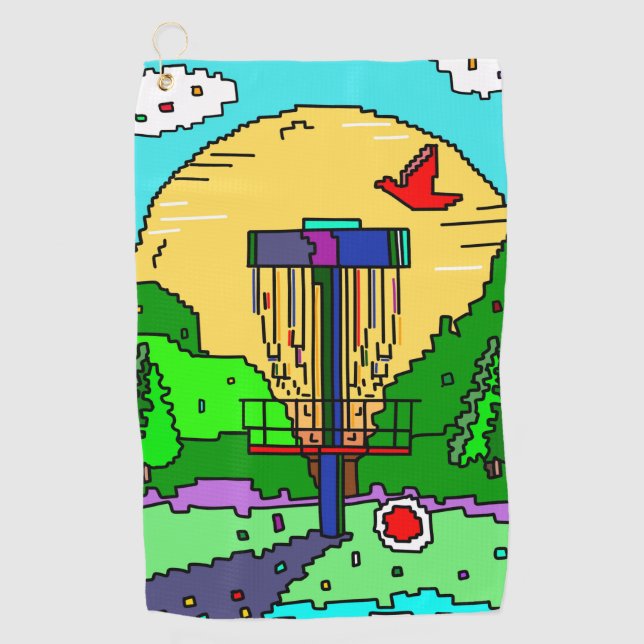 Disc Golf Themed Birthday Towel (Front)