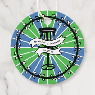 Disc Golf Themed   Blue and Green Pop Art Favour Tags