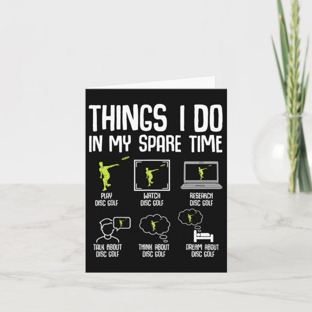 Disc Golf Things I Do In My Spare Time Frisbee Men Card (Front)