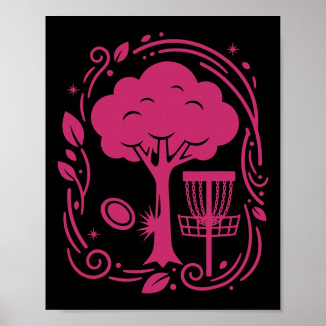 Disc Golf Tree Flying Disc Sket Frisbee Golf Scene Poster (Front)