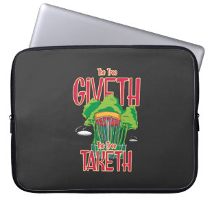 Disc Golf - Tree Giveth Tree Taketh Laptop Sleeve