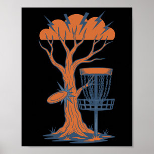 Disc Golf Tree Hit Flying Disc Sket Storm Poster