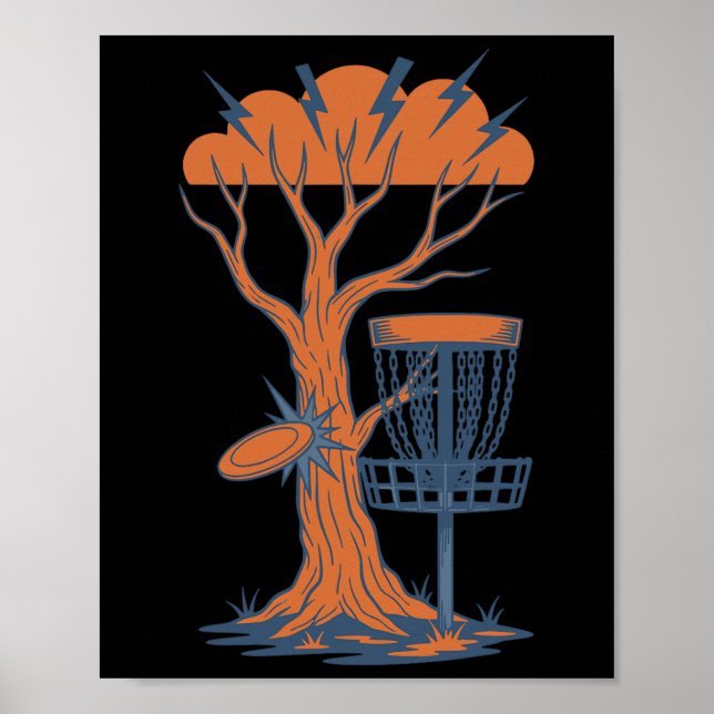 Disc Golf Tree Hit Flying Disc Sket Storm  Poster (Front)