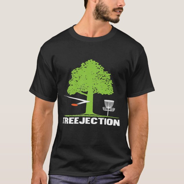 Disc Golf Treejection   Frisbee Golf Gif T-Shirt (Front)