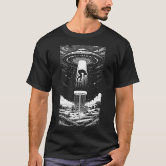 Disc Golf Ufo Funny Flying Saucer Alien Abduction  T-Shirt