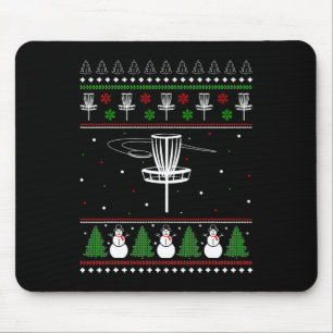 Disc Golf Ugly Christmas Sweater Pajama Gifts For Mouse Pad