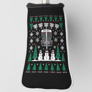 Disc Golf Ugly Christmas Sweater Pajama Gifts Head Cover