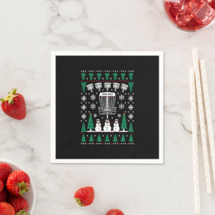 Disc Golf Ugly Christmas Sweater Pajama Gifts Napkin