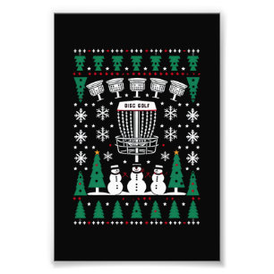 Disc Golf Ugly Christmas Sweater Pajama Gifts Photo Print