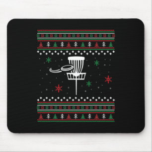 Disc Golf Ugly Christmas Xmas Gift Idea For Men Wo Mouse Pad