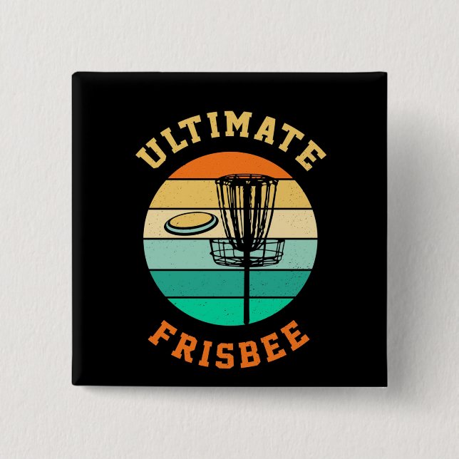 Disc Golf Ultimate Frisbee 15 Cm Square Badge (Front)