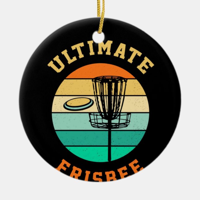 Disc Golf Ultimate Frisbee Ceramic Ornament (Front)