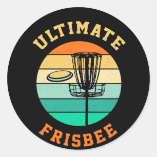 Disc Golf Ultimate Frisbee Classic Round Sticker