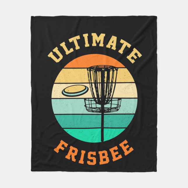 Disc Golf Ultimate Frisbee Fleece Blanket (Front)