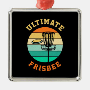 Disc Golf Ultimate Frisbee Metal Ornament