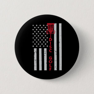 Disc Golf Us Flag Frisbee Frolf Patriotic Men Wome 6 Cm Round Badge