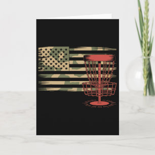 Disc Golf Usa Camo Flag - Patriotic Frolf Player _ Card