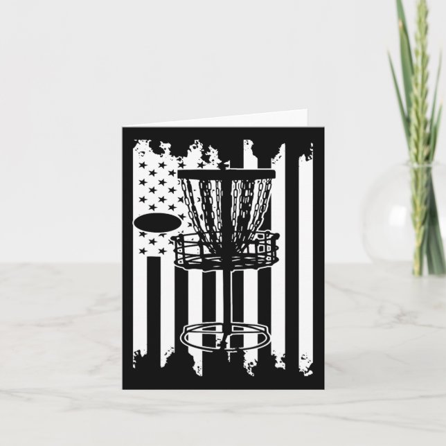 Disc Golf Usa Flag  Card (Front)
