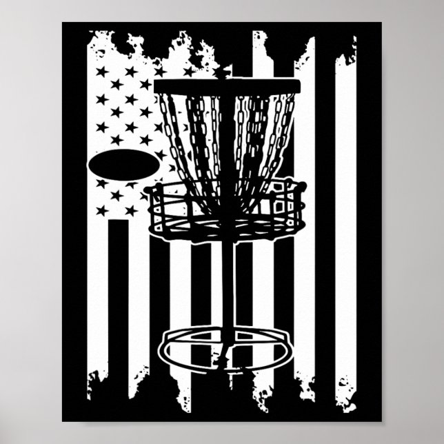 Disc Golf Usa Flag  Poster (Front)