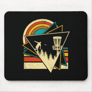 Disc Golf Vaporwave 80s 90s Frisbee Women Men Vint Mouse Pad